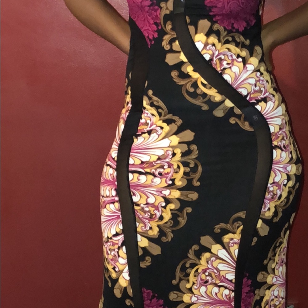 Long Multi-colored Sheer dress